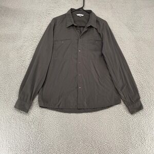 Clothing Arts Shirt Mens Large Gray Nylon Long Sleeve Pickpocket Proof Button Up
